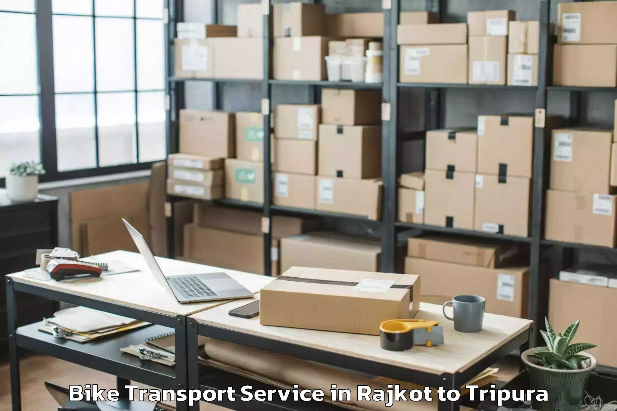 Efficient Rajkot to Bishalgarh Bike Transport